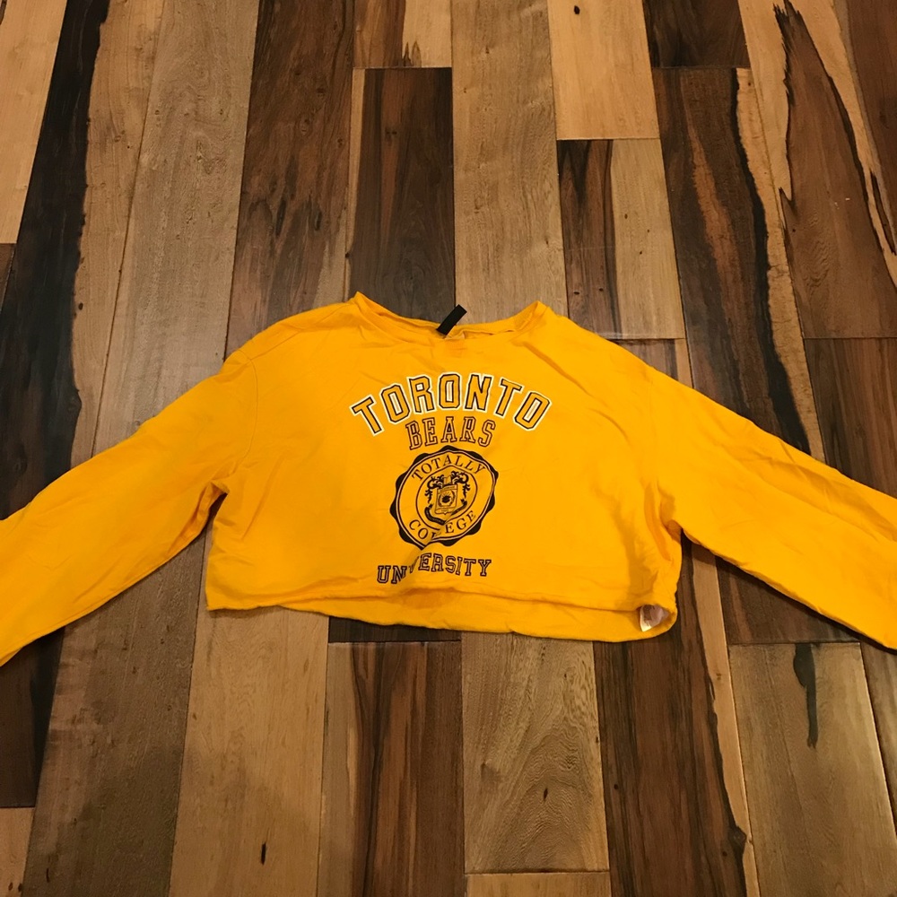 H&M cropped yellow long sleeve